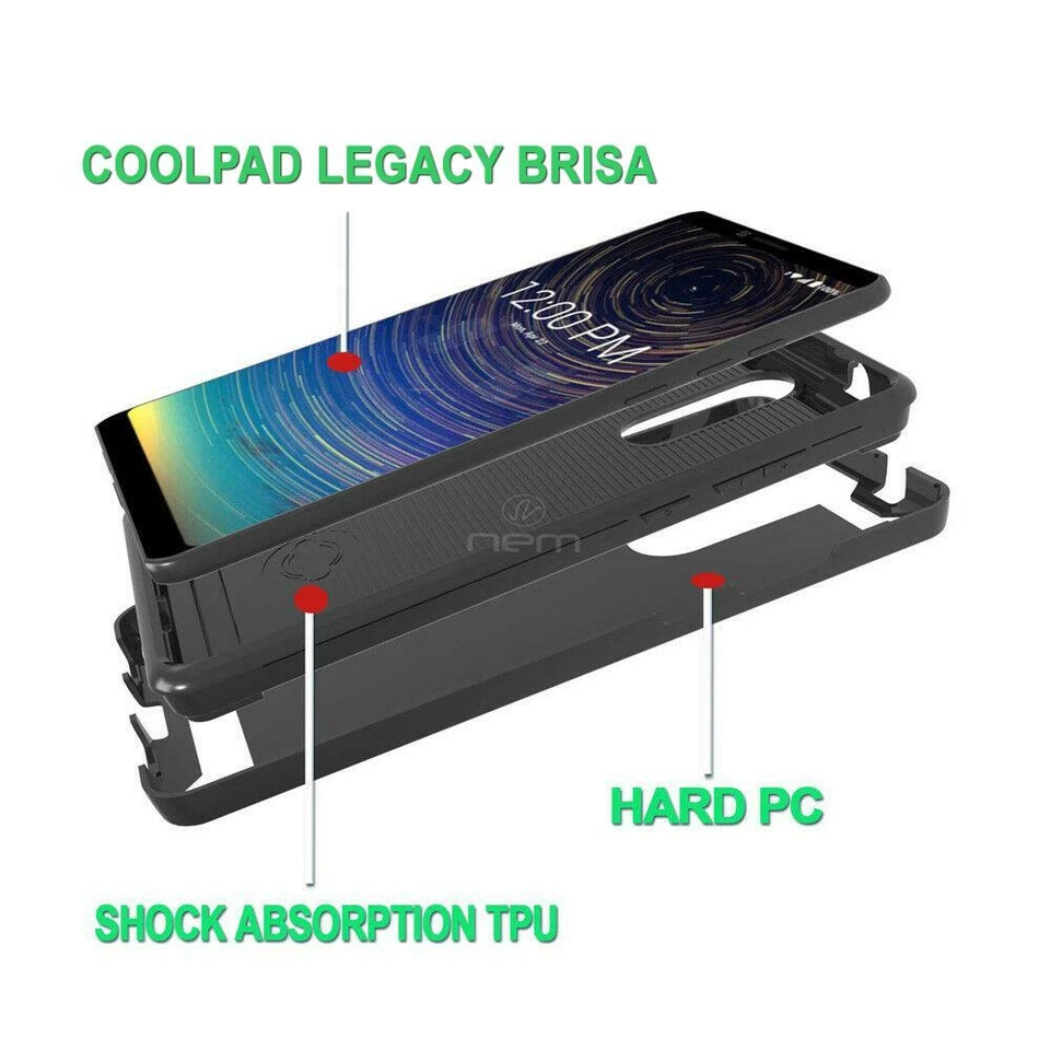 Гибридный чехол с металлической тонкой щеткой для Coolpad Legacy Brisa / Legacy 2 (2020) - Изображение 3 из 4