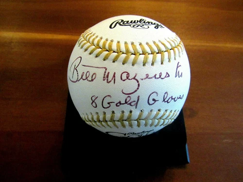 BILL MAZEROSKI 8 X GOLD GLOVES PIRATES HOF SIGNED AUTO GOLD GLOVE BASEBALL JSA