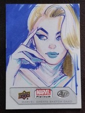 2023 Upper Deck Marvel Platinum Emma Frost 1/1 boceto Suspiria Vilchez