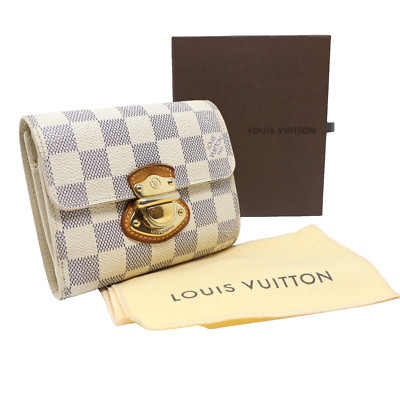 Louis Vuitton Damier Azur Leather Trifold Wallet Koala with Box LV
