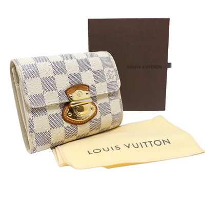 Louis Vuitton Damier Azur Leather Trifold Wallet Koala with Box LV