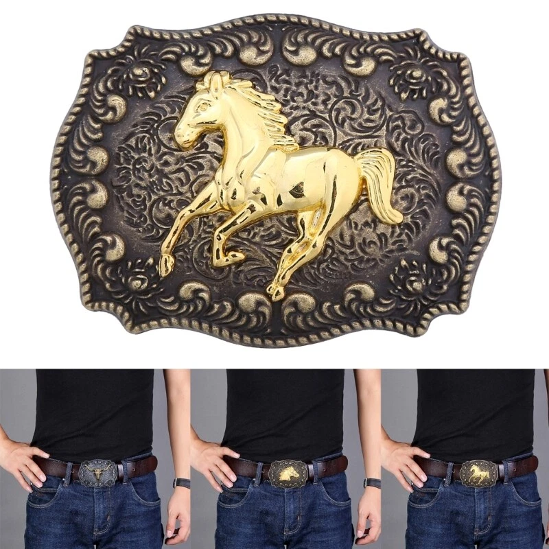 Creatively Carved Pattern Buckle Belt DIY Components Western Heavy Rock Style