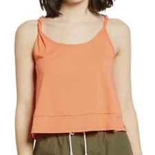 BP Tank Top Womens 2X Orange Coral Twist Strap Crop Sleeveless Loose Fit NEW