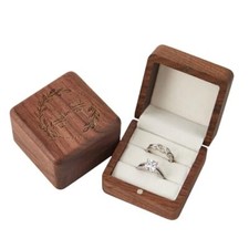 Mr and Mrs Ring Boxs- Wedding Ring Boxes for Ceremony 2 Slot White Lining