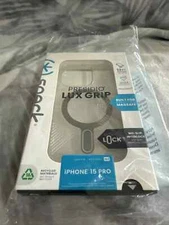 Speck Perfect-Clear Grip ClickLock Case for MagSafe for iPhone 15 Pro - Clear