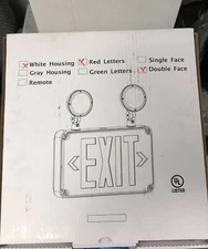 Exterior Thermoplastic Surface-Mounted LED Emergency Exit Combo Sign