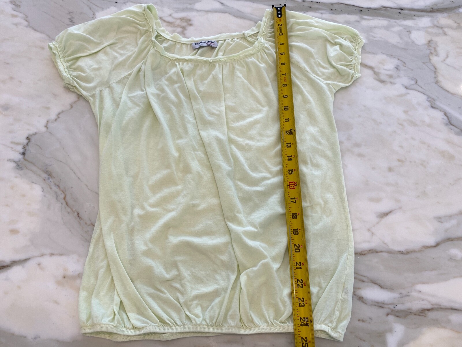 MICHAEL STARS LIGHT GREEN SUPIMA COTTON T-SHIRT ONE SIZE