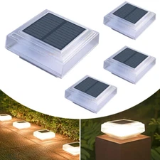 CLAONER 30LED Solar Post Deck Cap Lights Outdoor Ground Decor Lamp 4X4"5X5" 6X6"