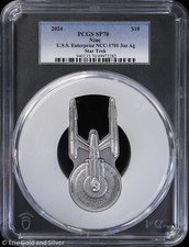 2024 $10 Niue 3 oz Silver Star Trek USS Enterprise NCC-1701 PCGS SP 70 97.45 per troy oz