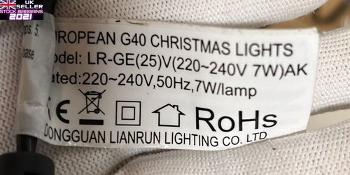G40 25-Globe Bulb String Lights for Garden Patio Backyard Christmas Party - Picture 5 of 26