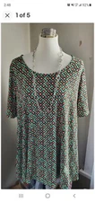 LuLaRoe Blouse / Tee Multiple Color XL with Premier Bracelet and Necklace