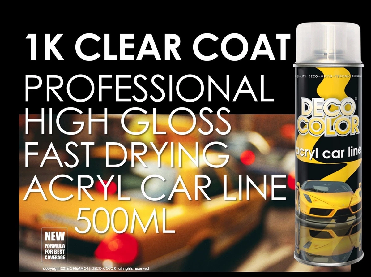 DECO COLOR 1K CLEAR COAT ACRYL LACQUER 500ML HIGH GLOSS TOP COAT BODY CAR  MOTO | eBay