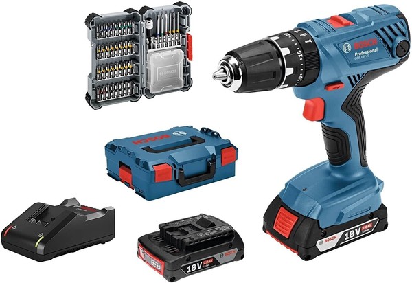 Bosch Professional 18V System GSB 18V-21 - Taladro percutor a batería (55 Nm, 18