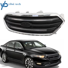 Matte Black W/Chrome Grill For 2013-2019 Ford Taurus Front Upper Grille Assembly