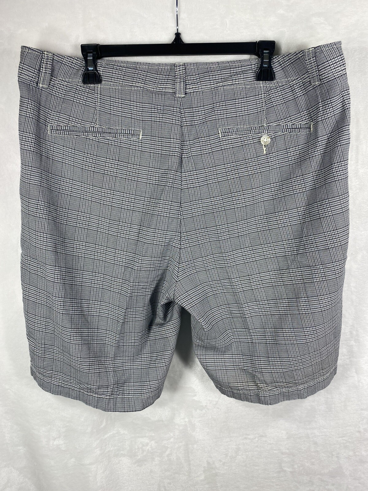 Daniel Cremieux Men Black Plaid 100 Cotton Shorts SZ 38 Flat Dillards