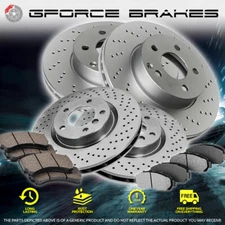 Front+Rear Cross Drilled Brake Rotors & Ceramic Pads for 2021-2023 KIA K5 2.5T