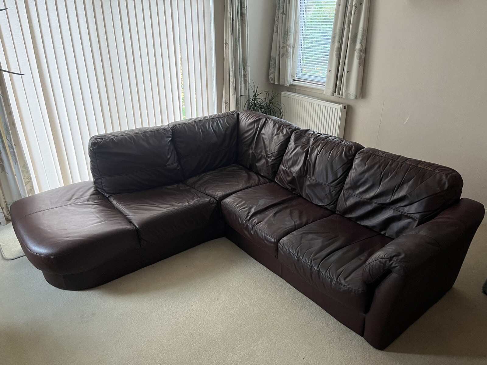 brown leather corner sofa used great condition eBay