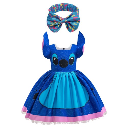 Girls Kids Lilo Stitch Dress Costume Cosplay Book Week Birthday Party 4-11Years - Picture 12 of 12