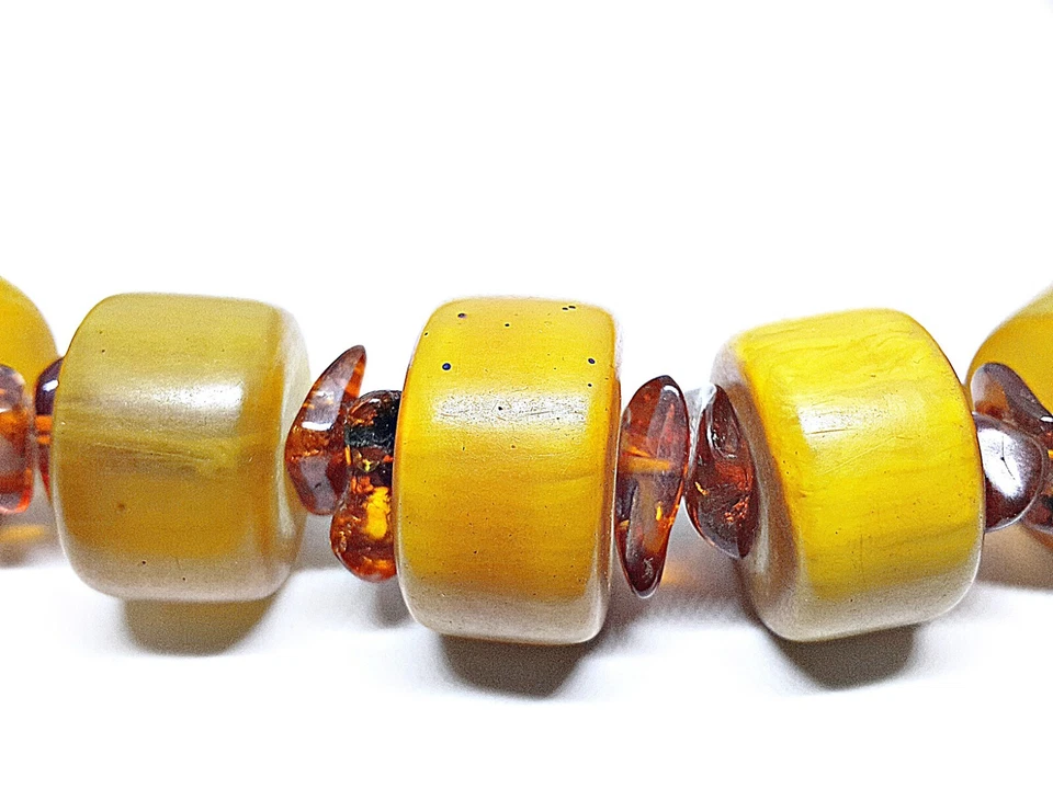 Collar Vintage Auténtico Muy Grande Ámbar Báltico Cuentas 225 Gr Foto 3 de 4