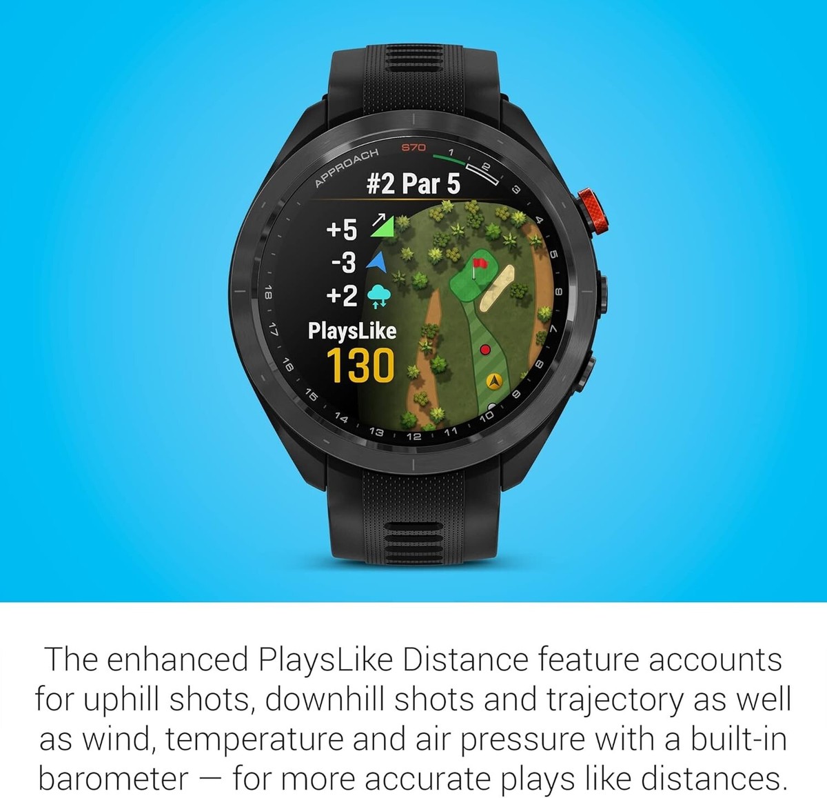 Garmin Approach S70 GPS Watch - Black/Black for sale online Garmin Approach S70 GPS Watch - Black/Black for sale online