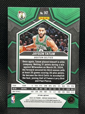 2023-24 Panini Mosaic JAYSON TATUM BLUE REACTIVE PRIZM Boston