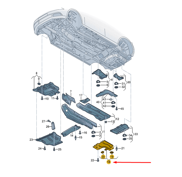 OEM VW Golf Mk7 Rear Left Underbody Bottom Protection Trim 5Q0825206K