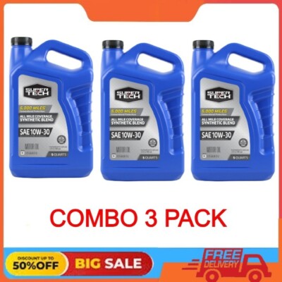Super Tech All Mileage Synthetic Blend Motor Oil SAE 10W-30, 5 Quarts x2pack