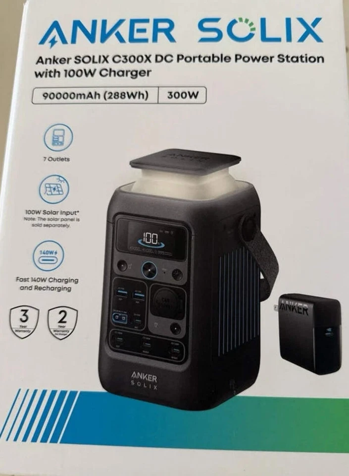 Anker SOLIX C300X DC Portable Power Station Missing Power Adapter - Image 2 of 4