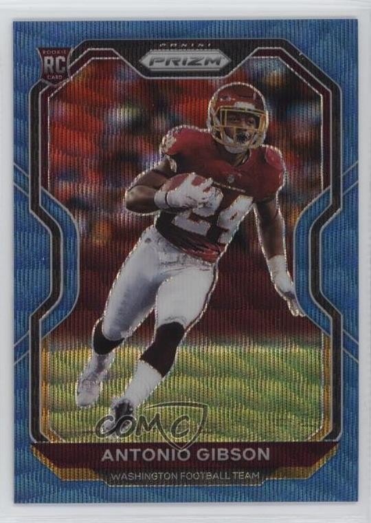 2020 Panini Prizm Rookie Blue Wave Prizm 71/199 Antonio Gibson #384 fm0