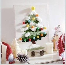 DIY Festive Christmas Tree Punch Needle Kit Starter Set for Beginners NEW
