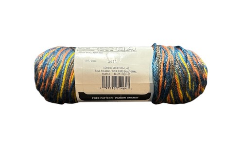 Loops and Threads, Soft and Shiny Yarn,Navy, Yellow & Orange Variegated - Picture 2 of 3