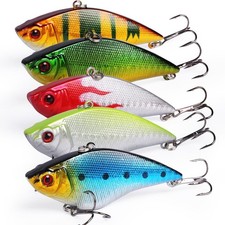 Leurres de pêche dur de grande Appât Minnow VIB Leurre avec hameçon Triple