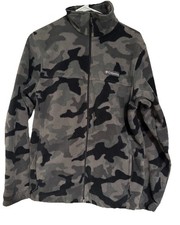 Columbia Small Men s Full Zip Gray Camo Camouflage Fleece Jacket