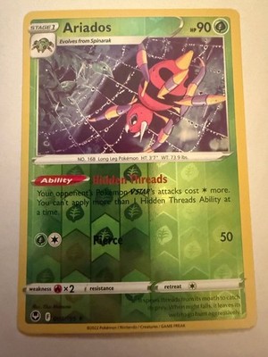 Ariados Reverse Holo Holo Rare SWSH12: Silver Tempest 004/195 NM