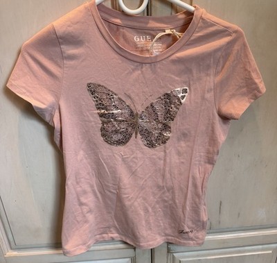 GUESS Girls Size Small Short Sleeve In Rose Bliss Color T-Shirt New with Tags