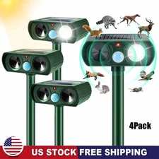 4 PACK Solar Ultrasonic Repellent Outdoor Deer Repellent Devices Animal Repeller