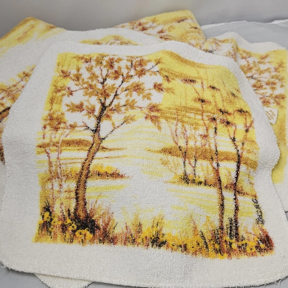 Juego de toallas de paisaje vintage baño mano invitado EE. UU. mezcla de poliéster arte decoración 3 tartas Foto 3 de 4