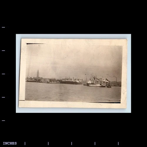 Old Vintage Photo SAN FRANCISCO FERRY BUILDING PIER SHIPS