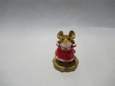 Wee Forest Folk No Peeking! Christmas Red Dress Fur Trim - 2002 Ltd Ed WFF Box