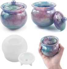 Jars Resin Molds with Lid, Jar Silicone Molds for Epoxy Resin Casting