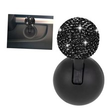 Car Push Start Button Cover, Rhinestone Engine Start Stop Button Joystick Black