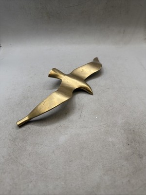 Vintage  SEA GULL/BIRD In FLIGHT Brass FIGURINE -  1970's