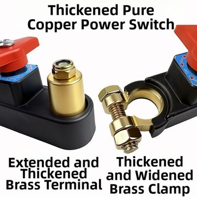 12V 24V Batterietrennschalter mit Sicherheitsmechanismus und Drehvoltmeter