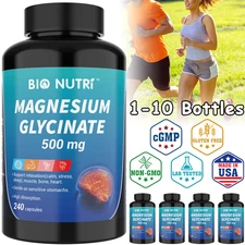 Magnesium Glycinate 500mg 240 Capsules For Improved Sleep Stress Relief Support