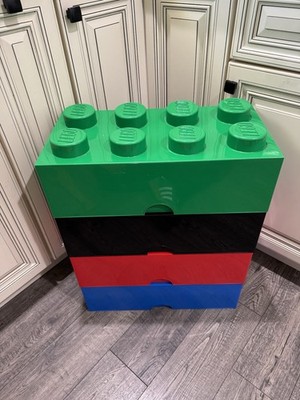 LEGO Large Stackable Storage Bricks With 8 Knobs Lot of 4 RARE