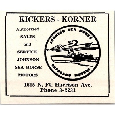 Kickers-Korner Authorized Sales and Service 1950 FL Ad SAK1-S36