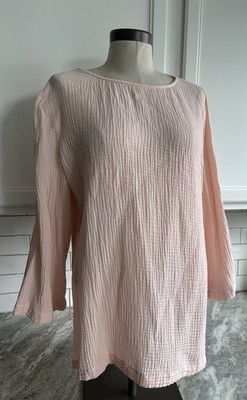 Women s PURE JILL JJILL Peach Super Soft Tunic Top Size Medium Tall
