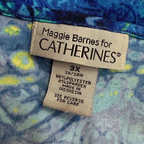 Camiseta sin mangas Catherines para mujer 3X estampado abstracto boho resort tropical - Imagen 3 de 7