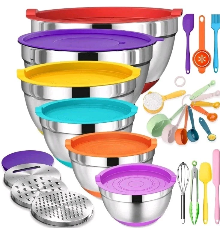 New 26 PCS Multicolor Mixing Bowls with Airtight Lids
Opens in a new window or tab