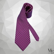 BROOKS BROTHERS Purple Geometric Silk Tie Made In USA 57โ-3.75" EX CD
